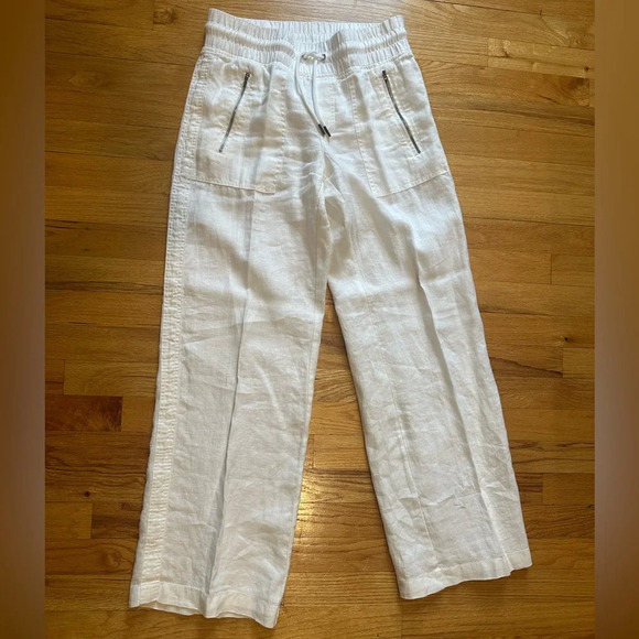 Athleta Cabo Linen Wide Leg Pant White - Picture 4 of 7